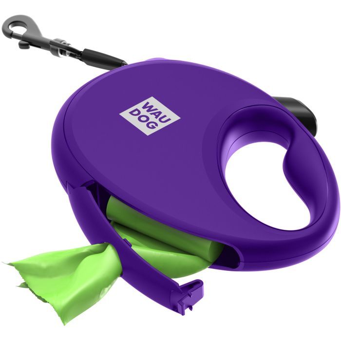 Повідець для собак WAUDOG R-leash з контейнером для пакетів S до 12 кг 3 м фіолетовий (26279) зображення 4