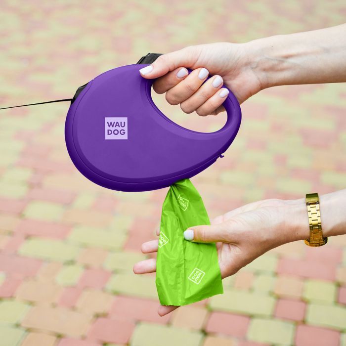 Повідець для собак WAUDOG R-leash з контейнером для пакетів S до 12 кг 3 м фіолетовий (26279) зображення 8