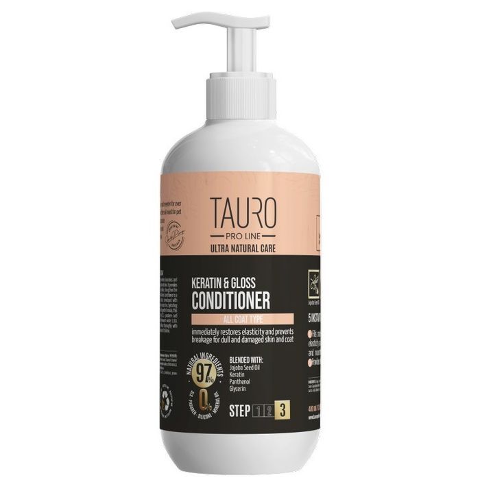 Кондиционер для животных Tauro Pro Line Ultra Natural Care Keratin & Gloss 400 мл (TPL63609)