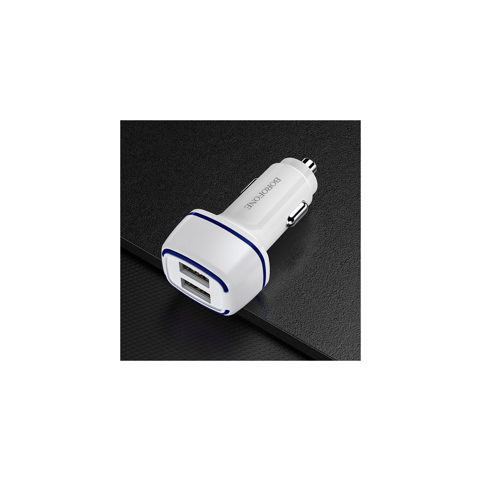 Зарядний пристрій BOROFONE BZ14 Max dual port ambient light car charger 2 USB White (BZ14W) зображення 5