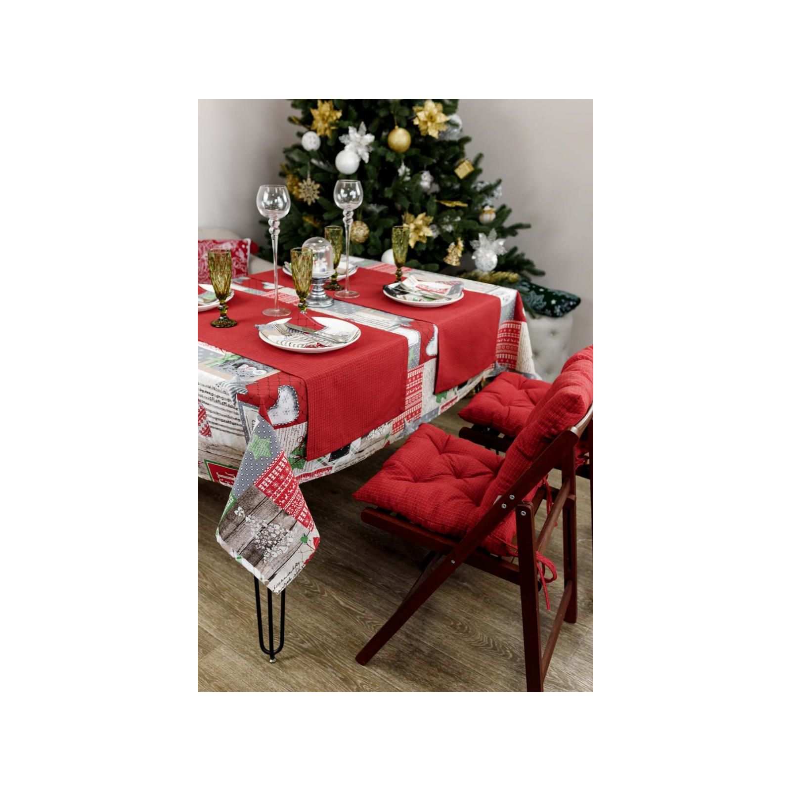 Скатерть Прованс Merry Christmas 220x132 см (4823093451438) изображение 5
