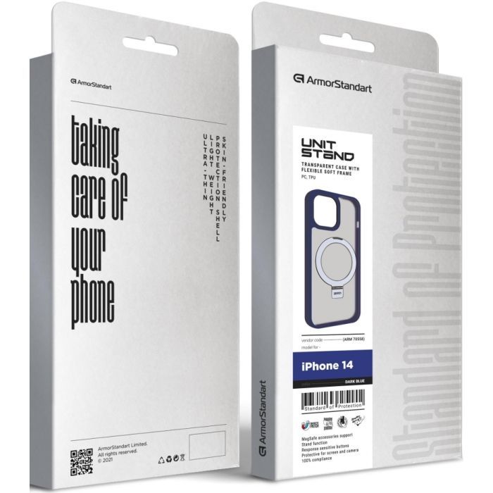 Чехол для мобильного телефона Armorstandart Unit Stand Apple iPhone 14 Dark Blue (ARM70558) изображение 2