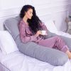 Подушка MirSon для вагітних і відпочинку Satin Stripe №8027 U-подібна Light Gray (2200006178651) зображення 7