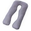 Подушка MirSon для вагітних і відпочинку Satin Stripe №8027 U-подібна Light Gray (2200006178651)