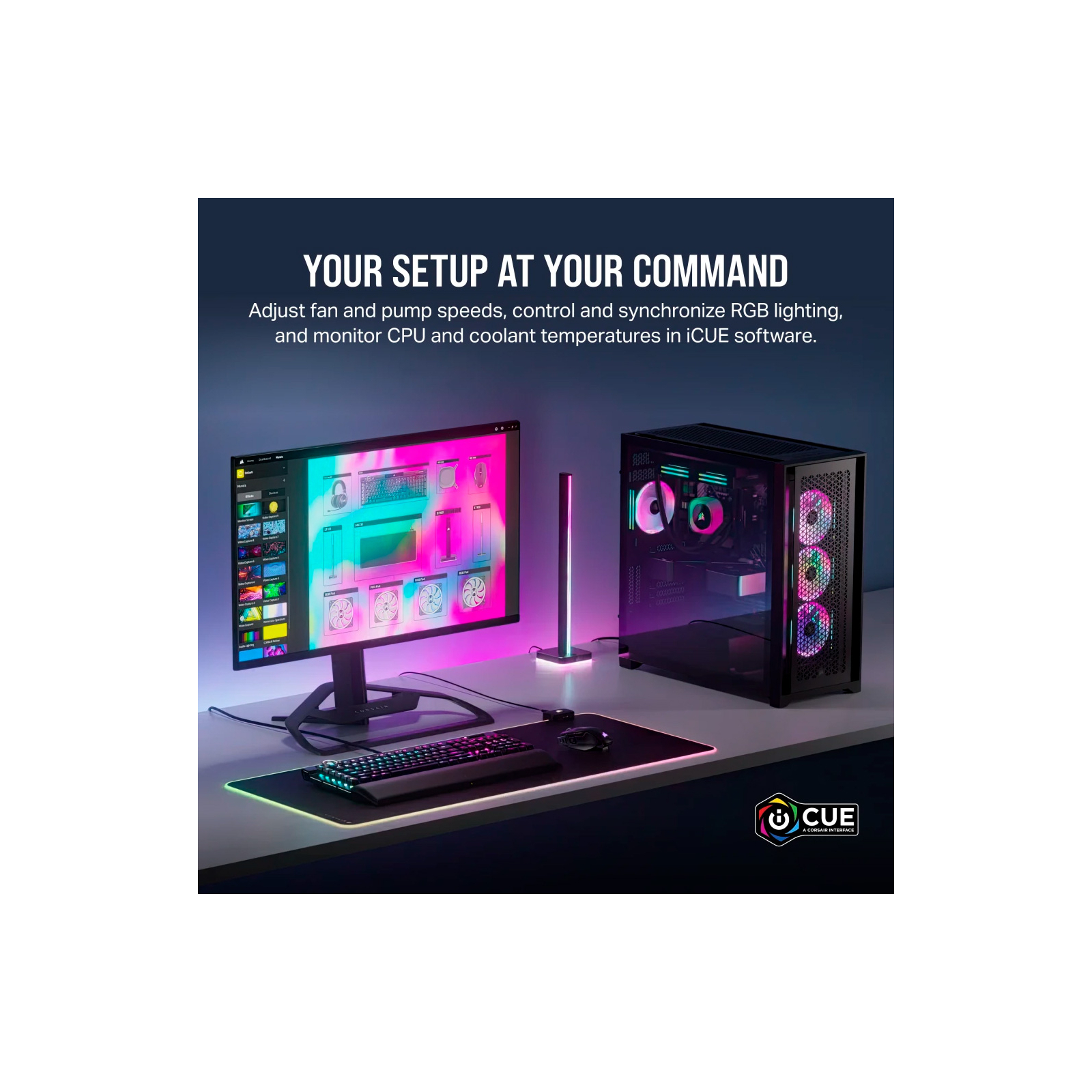 Кулер для корпуса Corsair iCUE Link QX140 RGB PWM PC Fans Starter Kit with iCUE LINK System Hub (CO-9051004-WW) изображение 12