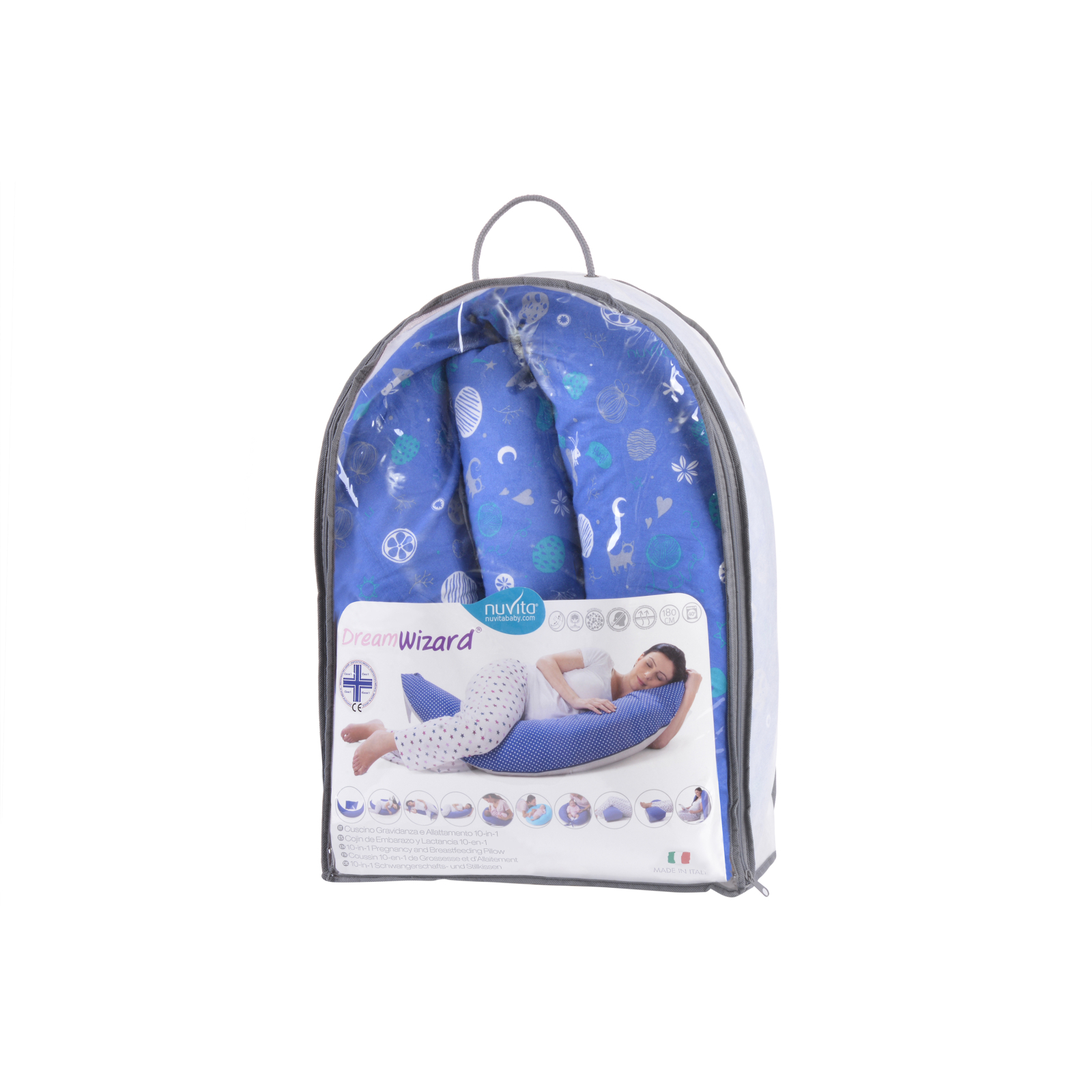 Подушка Nuvita для вагітних 10 в 1 DreamWizard синій (NV7100BLUE) зображення 5
