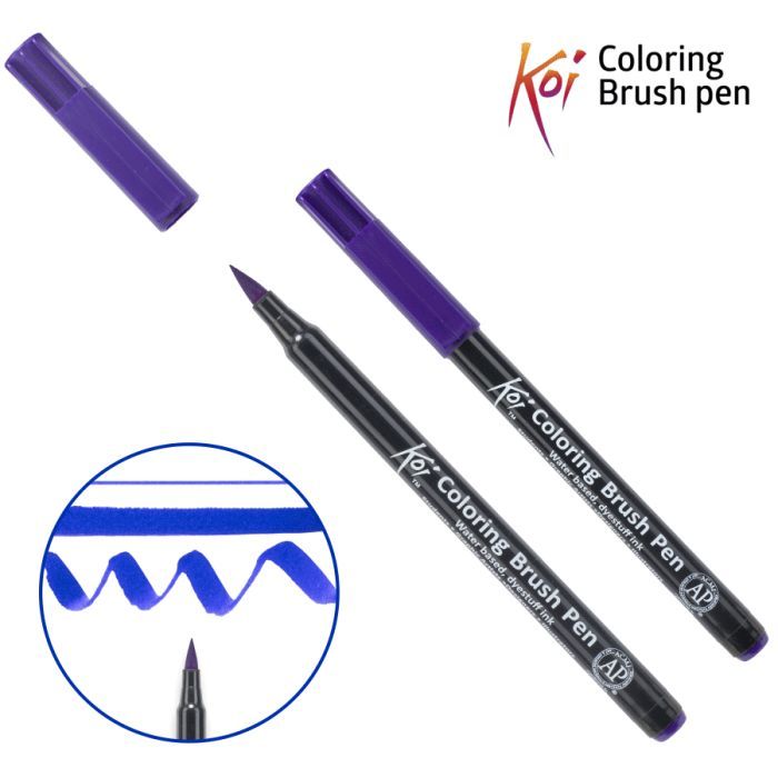 Художественный маркер KOI Маркер-кисть акварельный Пурпурный, 24 (084511393165)