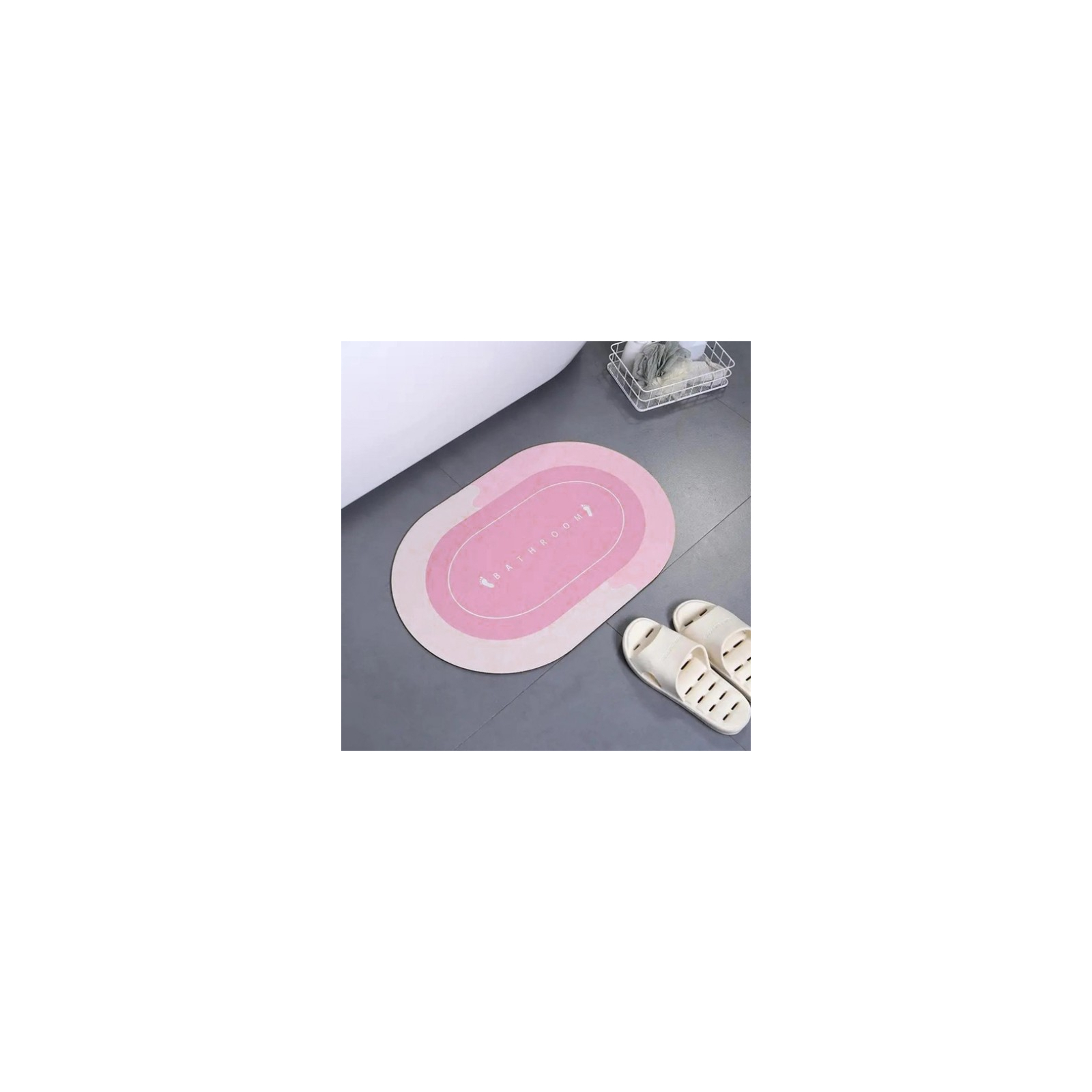 Коврик для ванной Stenson суперпоглощающий 40 х 60 см овальный светло-розовый (R30939 l.pink) изображение 4