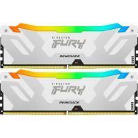 Модуль памяти для компьютера DDR5 32GB (2x16GB) 6800 MHz Renegade RGB White/Silver Kingston Fury (ex.HyperX) (KF568C36RWAK2-32)