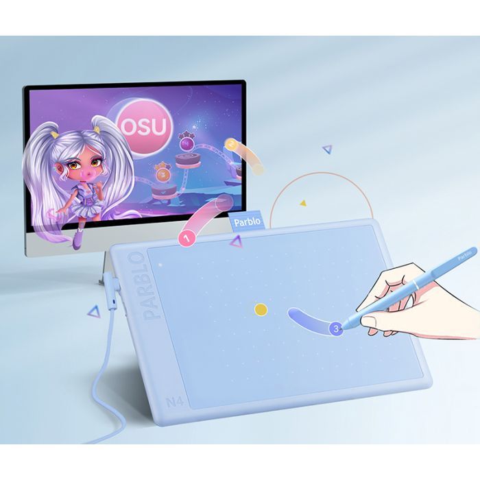 Графічний планшет Parblo Ninos N4 Blue (NINOSN4B) зображення 2