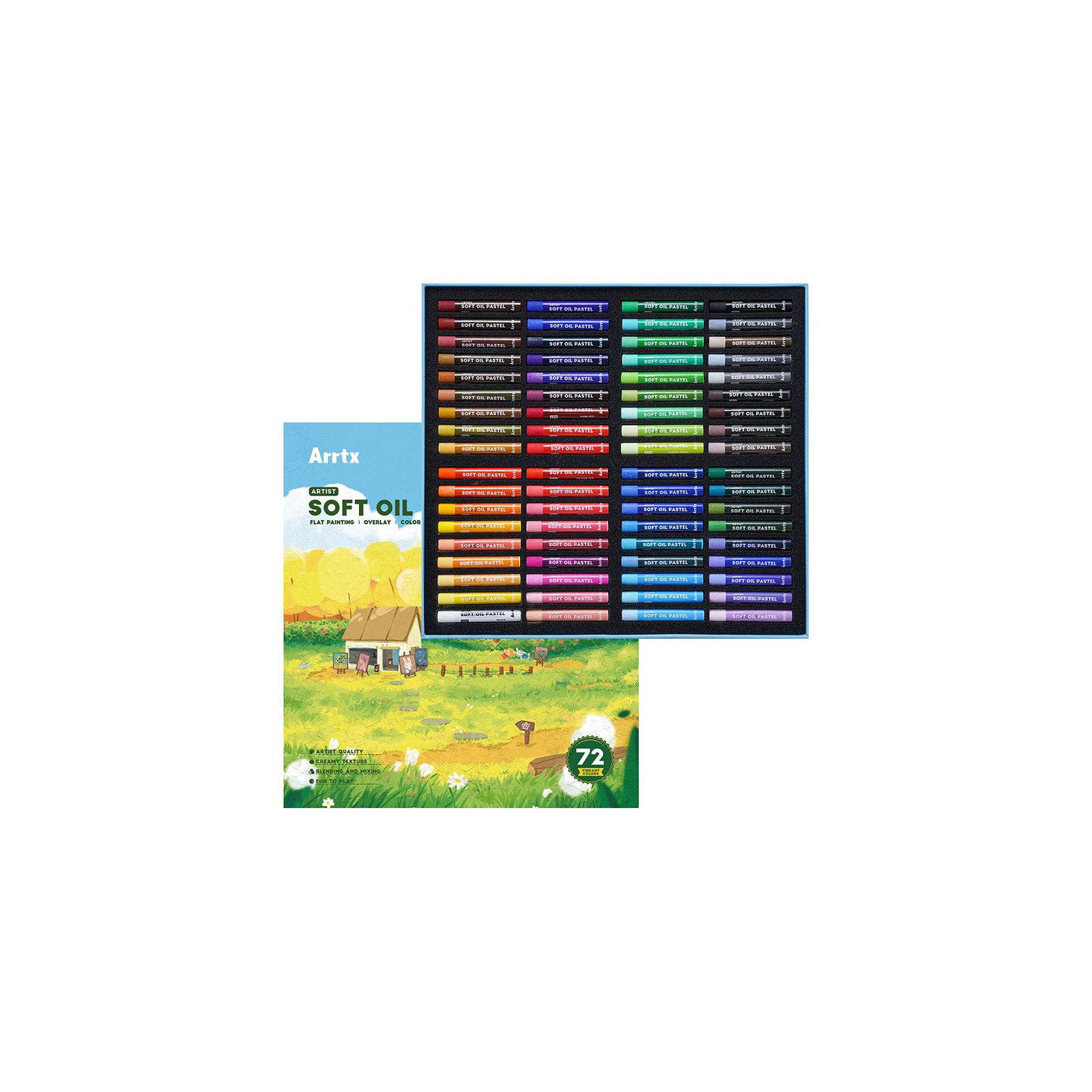 Пастель Arrtx олійна м'яка AOP-S01-72A 72 кольори (LC303298)