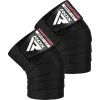 Бинт для спорта RDX на коліна K1 GYM Knee Wraps Full Black (WAH-K1FB)