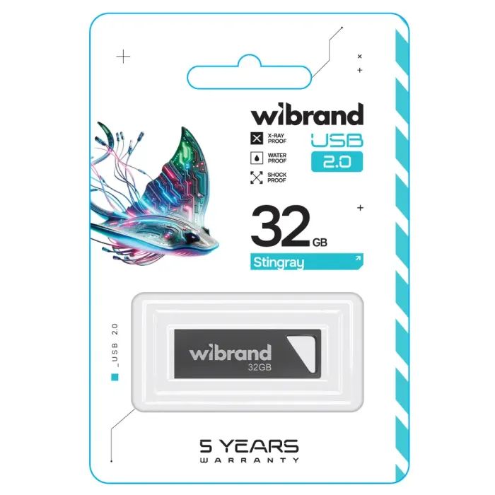 USB флеш накопичувач Wibrand 8GB Stingray Grey USB 2.0 (WI2.0/ST8U5G) зображення 2