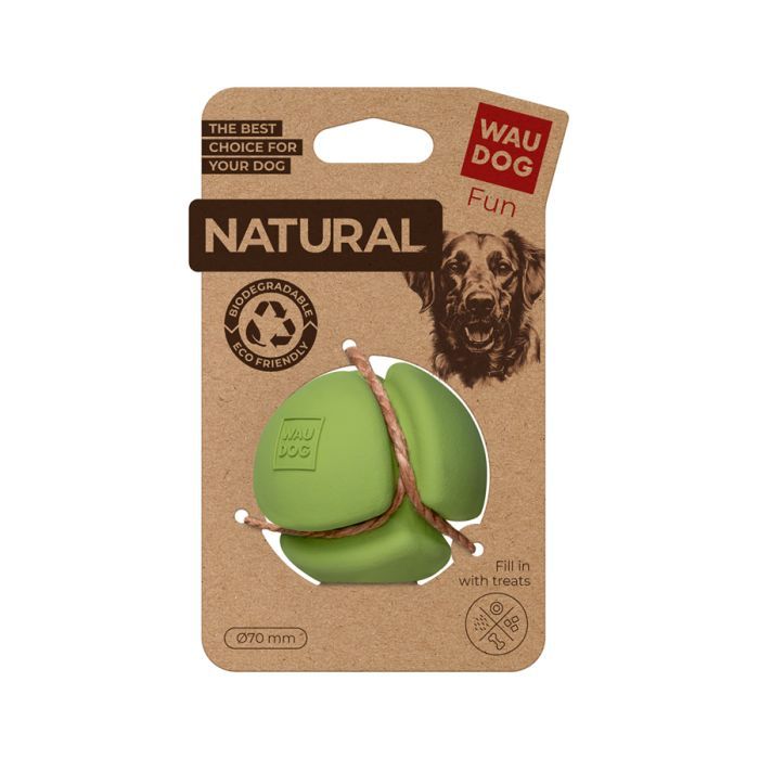 Игрушка для собак WAUDOG Fun Natural Мяч 7 см зеленый (621318)