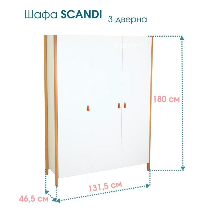 Шкаф Ingvart 3-х дверной Scandi (390031017) изображение 2