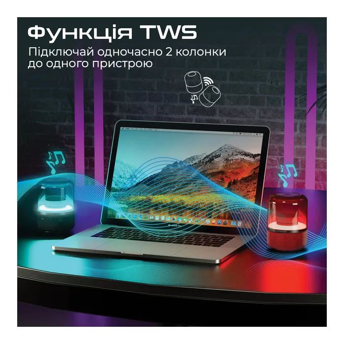 Акустична система Promate Glitz Red (glitz.red) зображення 6