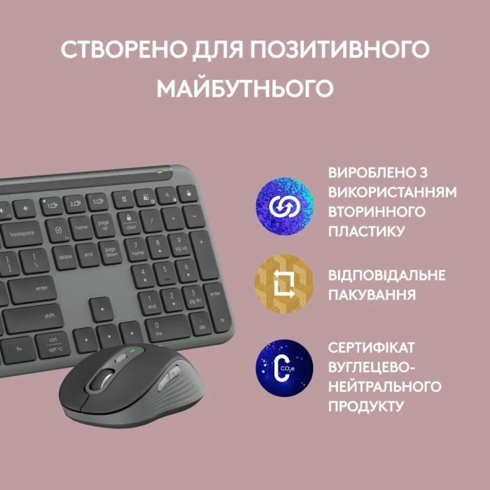 Комплект Logitech MK950 Bluetooth/Wireles UA Graphite (920-012490) изображение 9