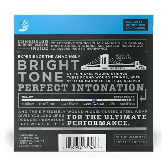Струны для гитары D'Addario XL Nickel Wound Light Top / Heavy Bottom (10-52) (EXL140) изображение 3
