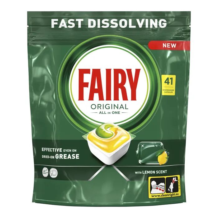 Таблетки для посудомоечных машин Fairy Original All in One Lemon 29 шт. (8006540726891/8700216237314) изображение 2