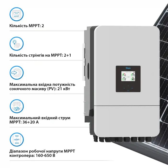 Солнечный инвертор Deye SUN-14K-SG05LP3-EU-SM2 WiFi (SUN-14K-SG05LP3-EU-SM2) изображение 4
