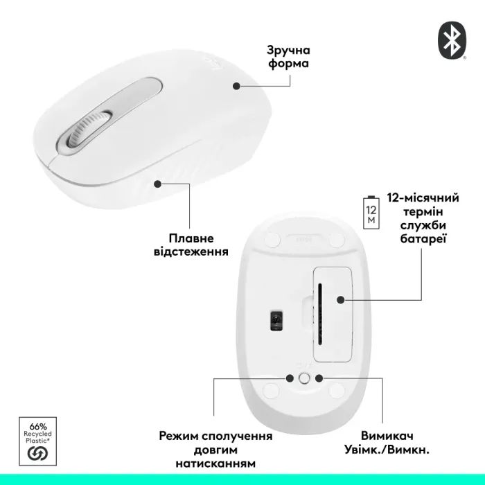 Мышка Logitech M196 Bluetooth Rose (910-007461) изображение 11