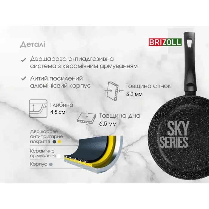 Сковорода Brizoll Sky 22 см (52-2245) изображение 9