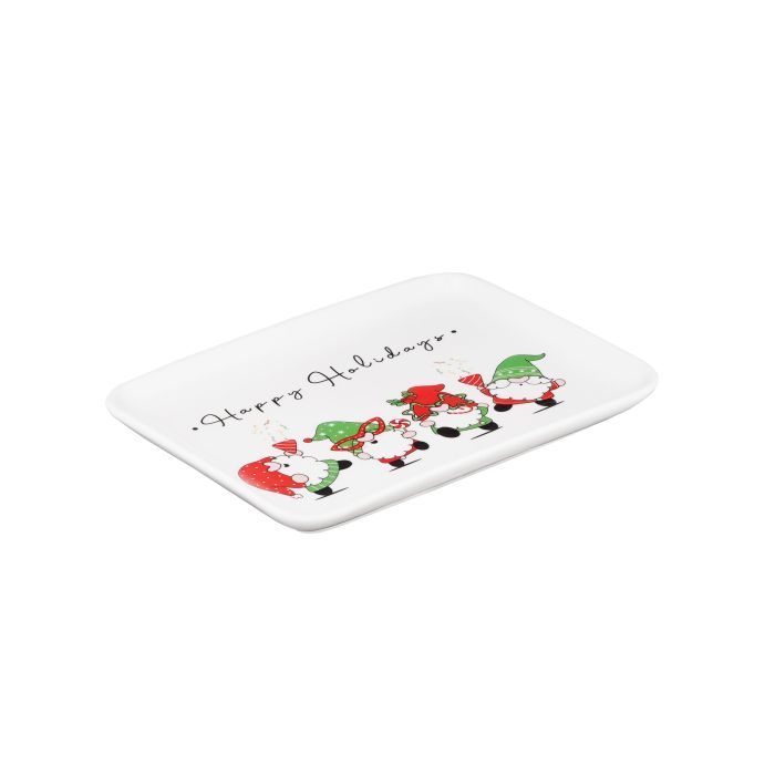 Блюдо Ardesto Christmas Gnomes, 20х15см, порцеляна, прямокутна (AR3063) зображення 2