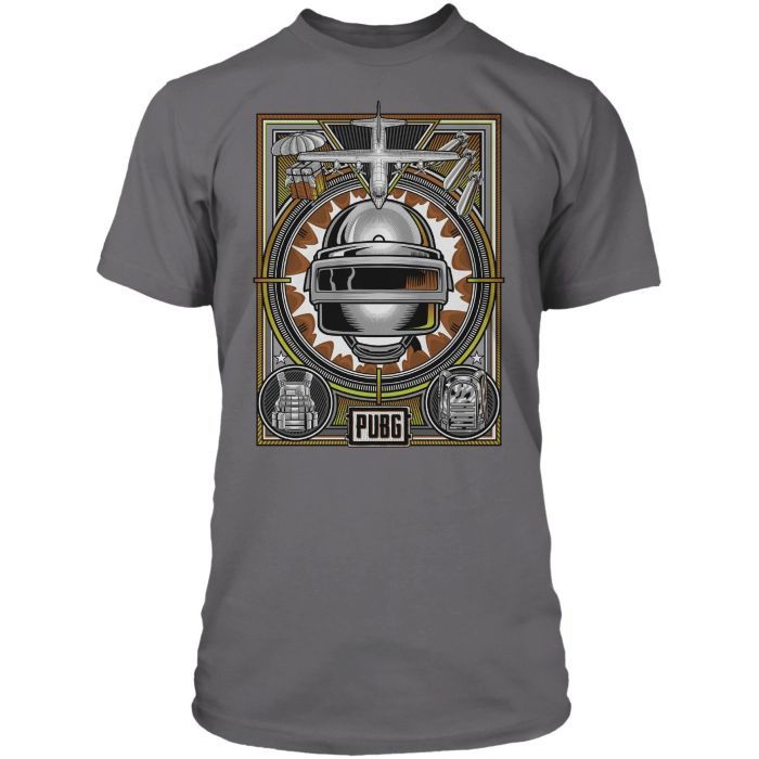 Футболка Jinx PUBG - Drop Zone Premium Tee Cool Grey, L (JINX-8825 GRL)