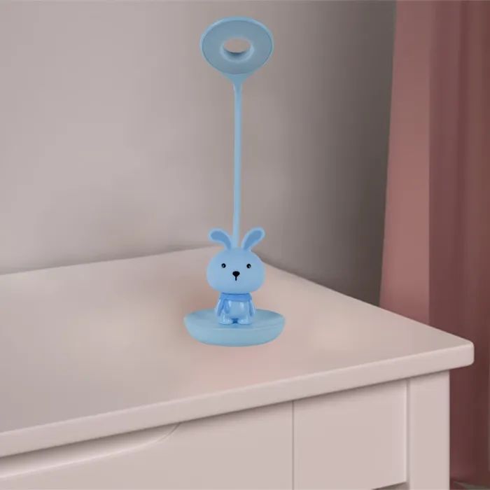 Настільна лампа Kite Bunny LED з акумулятором, блакитна (K24-492-1-3) зображення 6