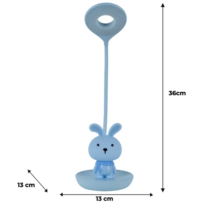 Настільна лампа Kite Bunny LED з акумулятором, біла (K24-492-1-1) зображення 7