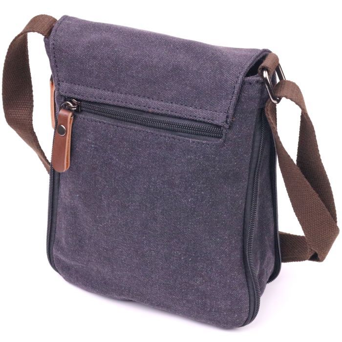 Сумка Vintage Вертикальная мужская текстильная Черная (21265) изображение 2