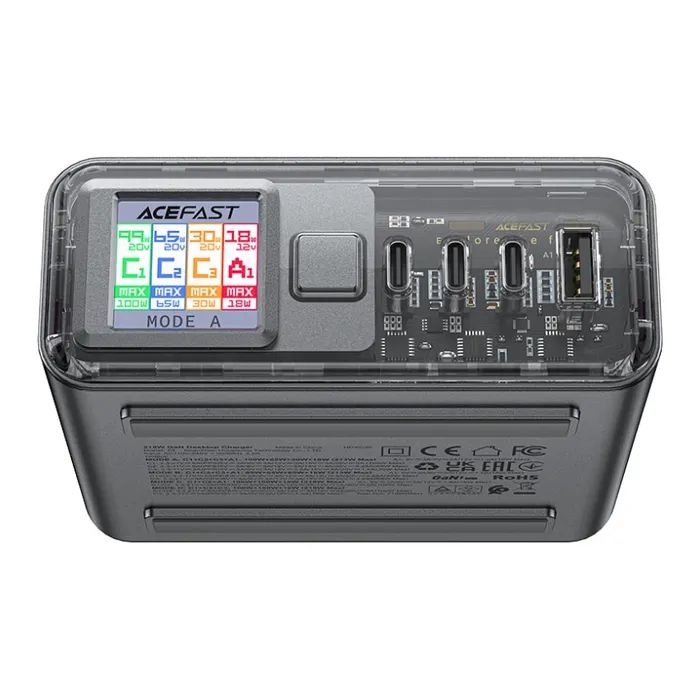 Зарядний пристрій Acefast 4xUSB 218W (3xUSB-C + USB-A) Gan Z4 Fast Charger (6974316282587) зображення 8