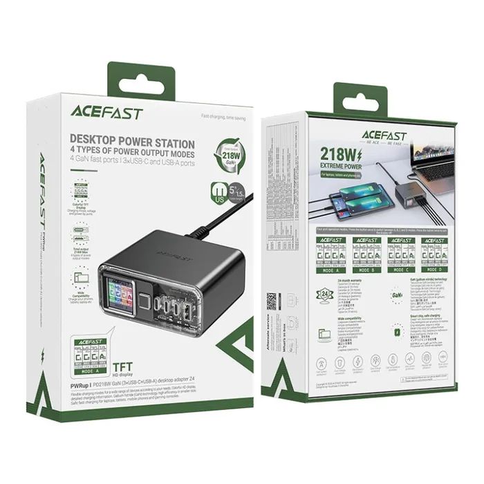 Зарядний пристрій Acefast 4xUSB 218W (3xUSB-C + USB-A) Gan Z4 Fast Charger (6974316282587) зображення 9