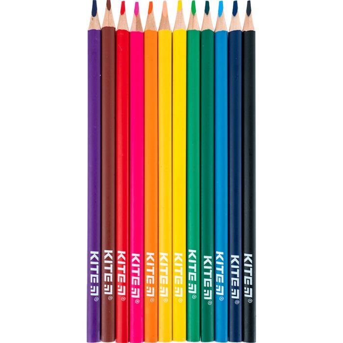 Олівці кольорові Kite Classic тригранні, 12 кольорів (K-053) зображення 3