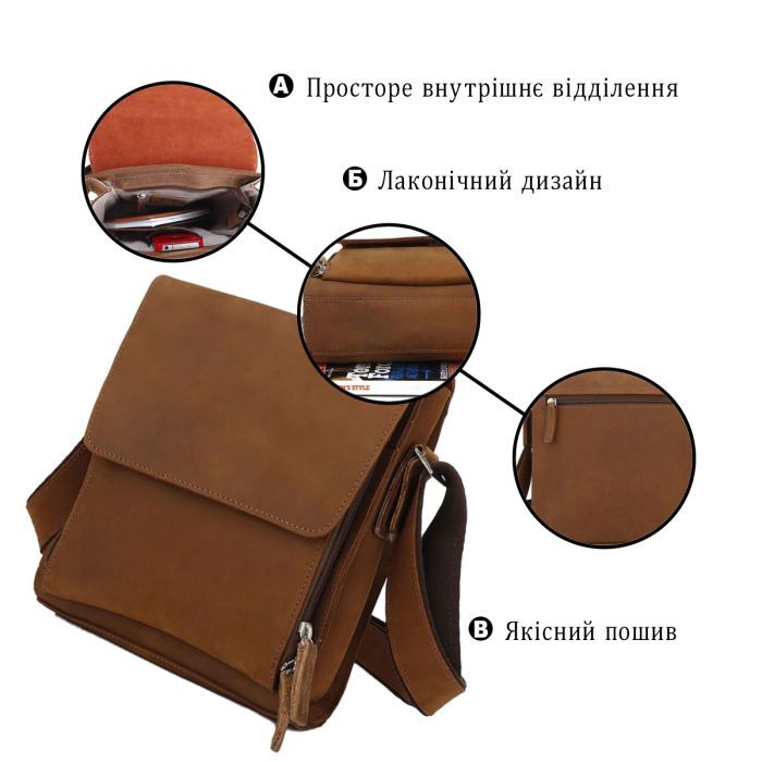Сумка Vintage Из винтажной кожи Коричневая (14159) изображение 4