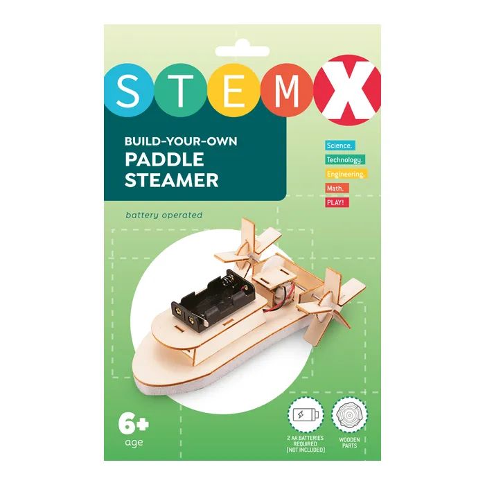 Конструктор Stem Колесный пароход Деревянный на батарейках (3858894673728) изображение 3