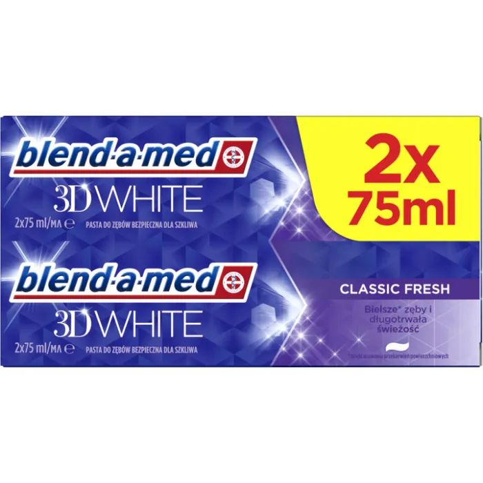 Зубная паста Blend-a-med 3D White Классическая свежесть 2 х 75 мл (8006540792940) изображение 2