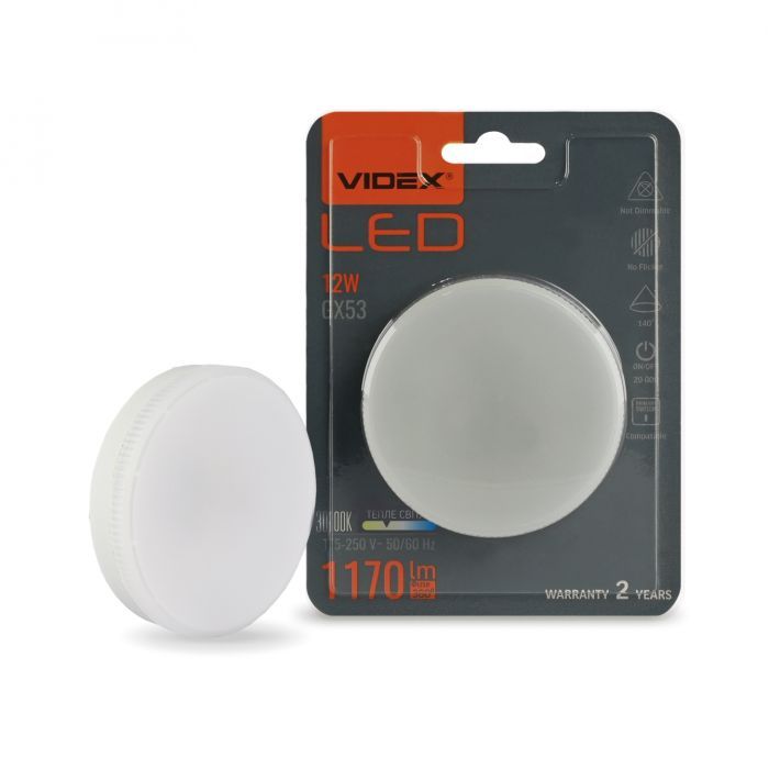 Лампочка Videx LED GX53 12W 3000K 220V (VL-GX53-12533) зображення 6