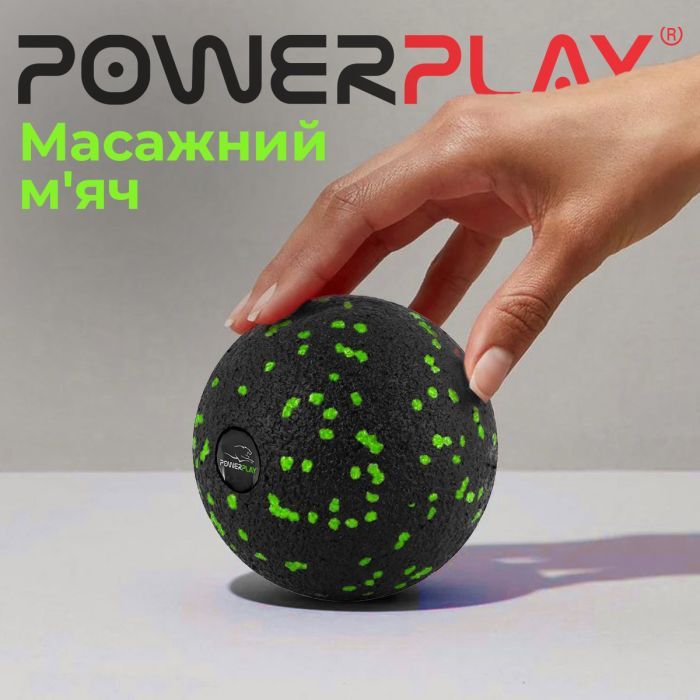 Массажный мяч PowerPlay PP-4351 Epp Massage Ball (d10) Чорно/Зелений (PP-4351_Green_d10) изображение 6