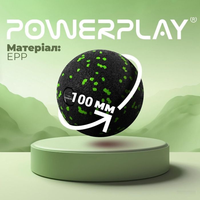 Массажный мяч PowerPlay PP-4351 Epp Massage Ball (d10) Чорно/Зелений (PP-4351_Green_d10) изображение 9