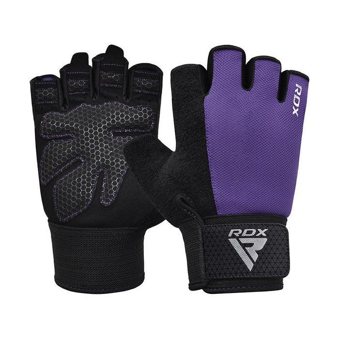 Перчатки для фитнеса RDX W1 Half Purple Plus M (WGA-W1HPR-M+)