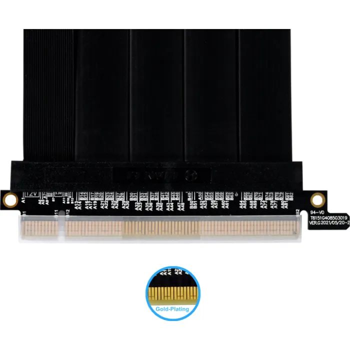 Райзер NZXT 600mm PCIe 4.0 RISER CABLE, Black (G89.PW-PCI-4-60X) изображение 2