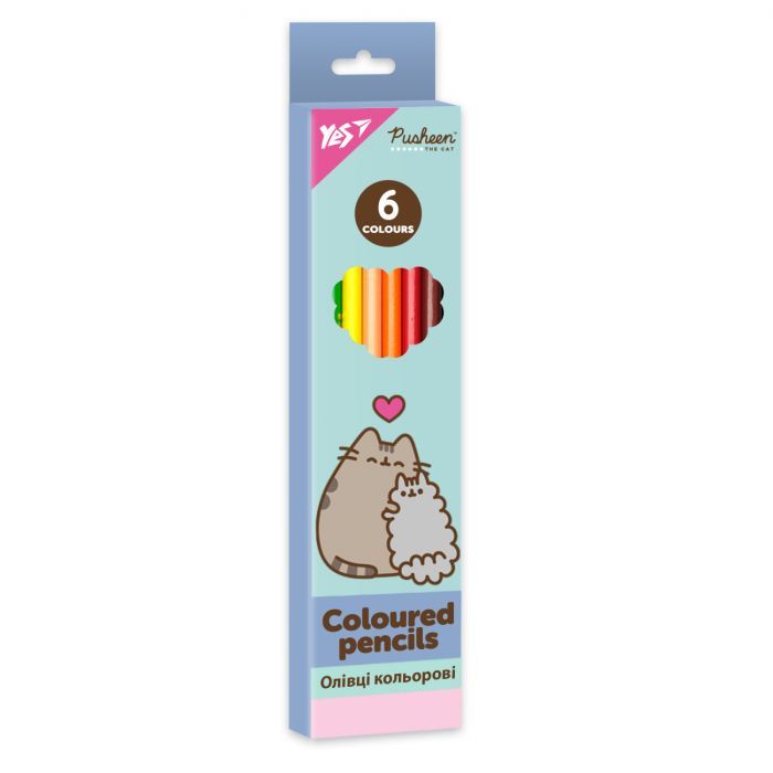 Олівці кольорові Yes Pusheen 6 кольорів (290759)