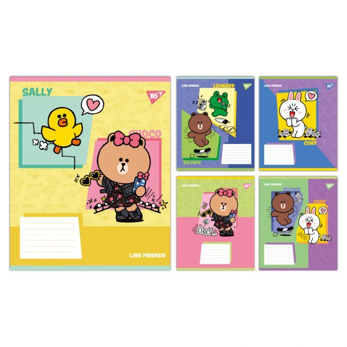 Зошит Yes Line Friends Funnyl А5 24 аркушів клітинка (767643)