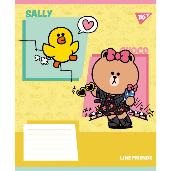 Зошит Yes Line Friends Funnyl А5 24 аркушів клітинка (767643) зображення 2