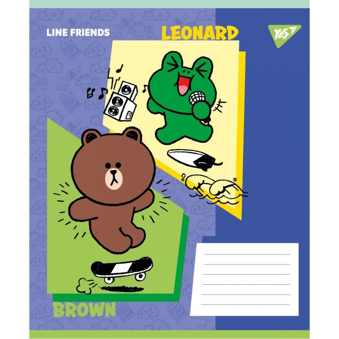 Зошит Yes Line Friends Funnyl А5 24 аркушів клітинка (767643) зображення 3
