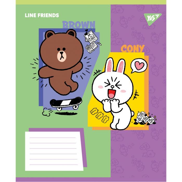 Зошит Yes Line Friends Funnyl А5 24 аркушів клітинка (767643) зображення 6
