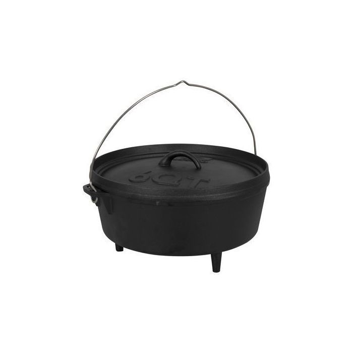 Котел туристический Bo-Camp Dutch Oven Cast Iron 31 cm / 5 L Black (2122410) (DAS303290)