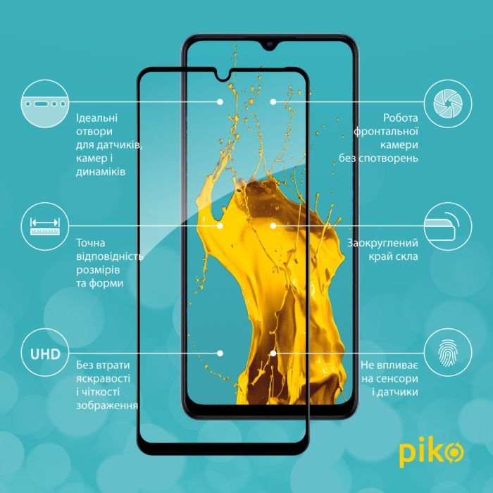 Стекло защитное Piko Full Glue ZTE Blade A72 Black (1283126545580) изображение 2
