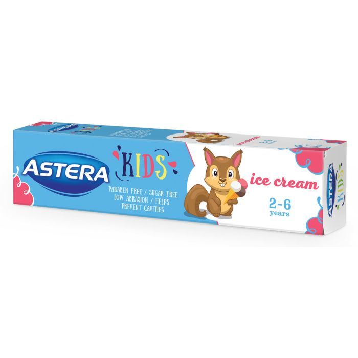 Детская зубная паста Astera Kids (2-6 років) зі смаком морозива 50 мл (3800013519578)